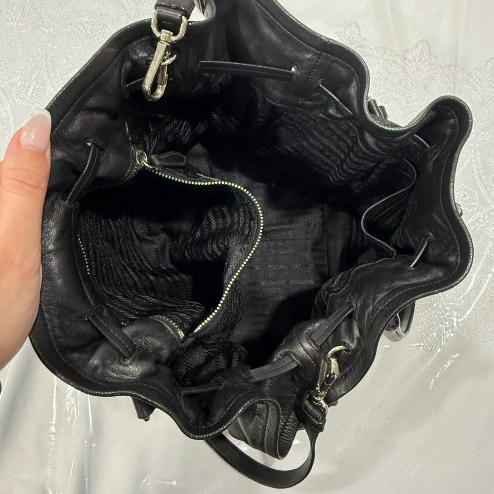 Prada Fringe Black Leather Womans Bag - Picture 7 of 9